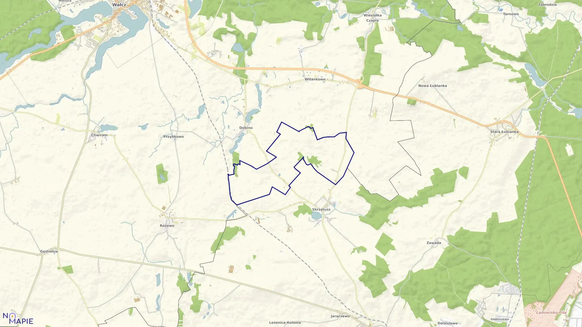 Mapa obrębu KLĘŚNIK w gminie Szydłowo