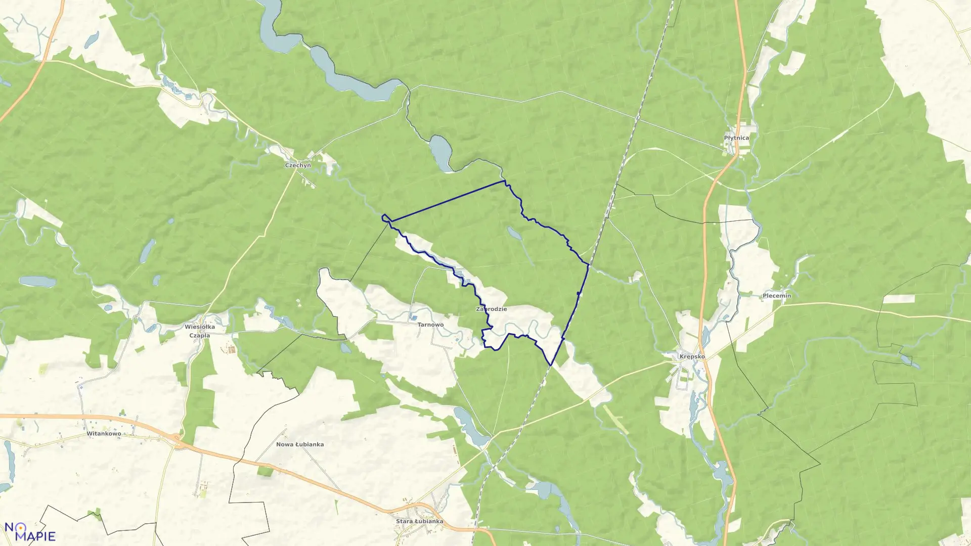 Mapa obrębu ZABRODZIE w gminie Szydłowo